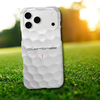 Textura de Bola de Golfe Branca Com Nome e Número