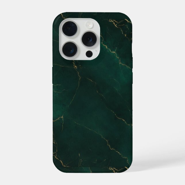 Textura de Mármore Luxuoso Verde Esmeralda e Doura (Verso)