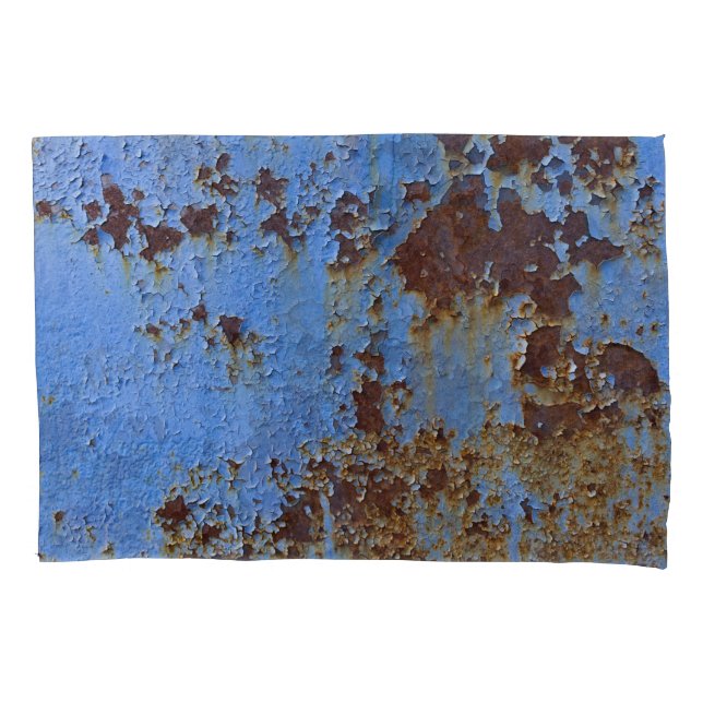 Textura de metal e tinta azul. (Frente)
