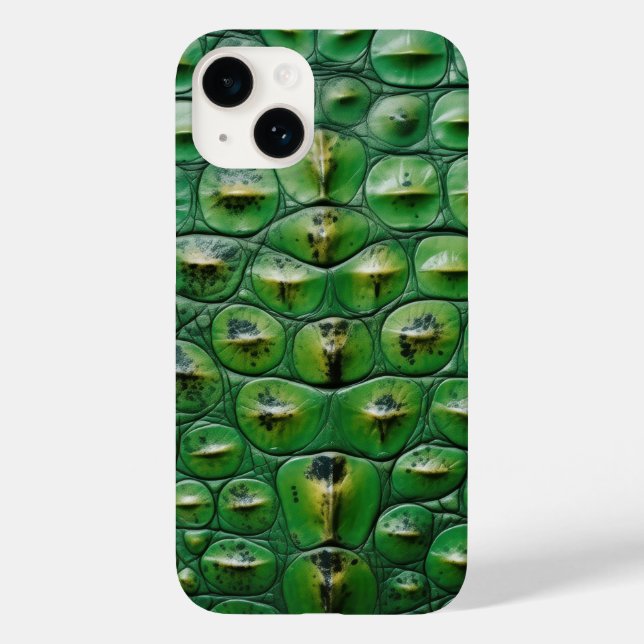 textura de pele de crocodilo animal verde escama s (Verso)