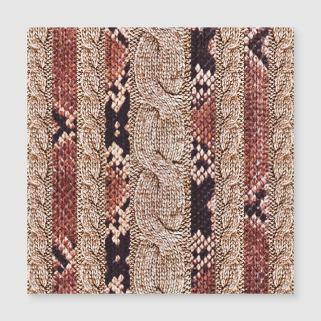 Textura de tricô, padrão geométrico de cobra. (Frente)