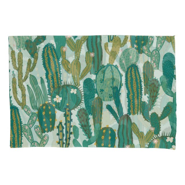 Textura Vintage Repetida De Cactus Green (Frente)