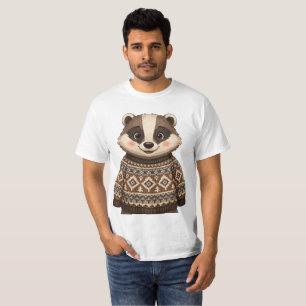 Texugo em uma camiseta de malha
