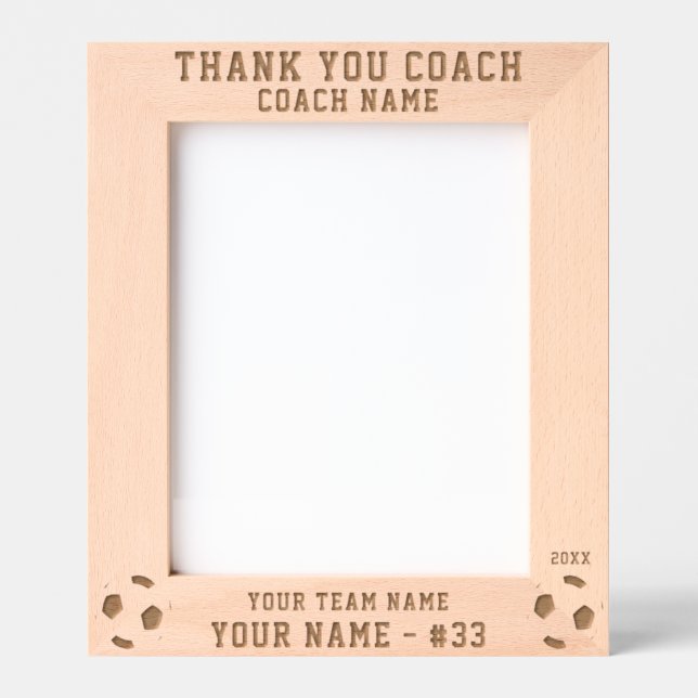 Thank you Coach Soccer Team Name Sports (Front)