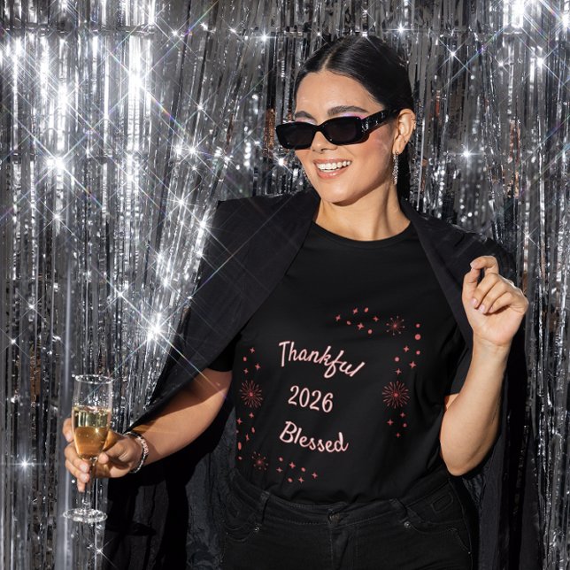 Thankful & Blessed 2026 Christian T-Shirt (Criador carregado)