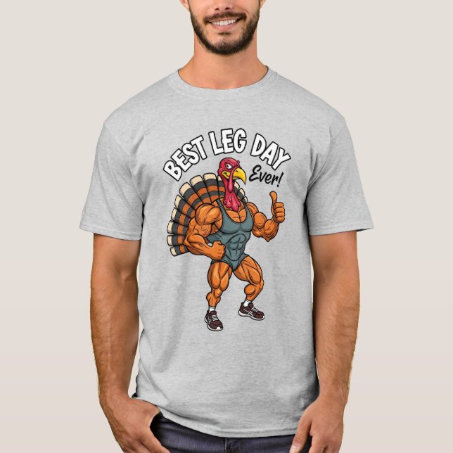 Thanksgiving Leg Day Basic T-Shirt (Frente)