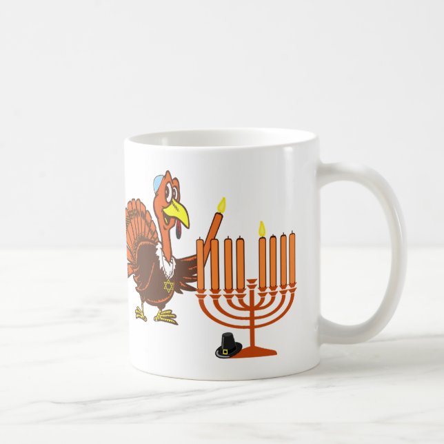 Thanksgivukkah Turquia que ilumina a caneca de (Direita)
