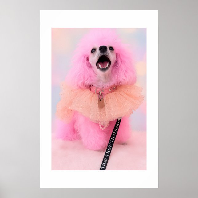 That’s Hot That’s Pink Retro Kawaii Poodle Poster (Frente)