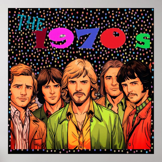 The 1970's Retro Vibe 24x24" Wall Poster (Frente)