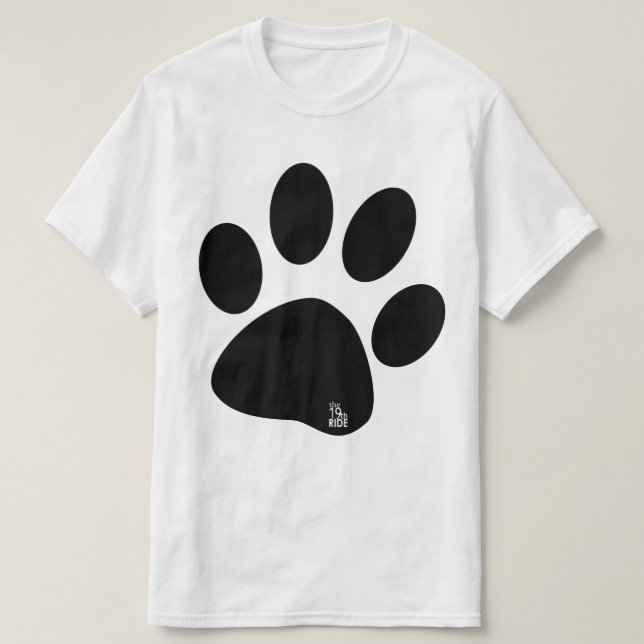 the 19th RIDE White with Black Paw T T-Shirt (Frente do Design)