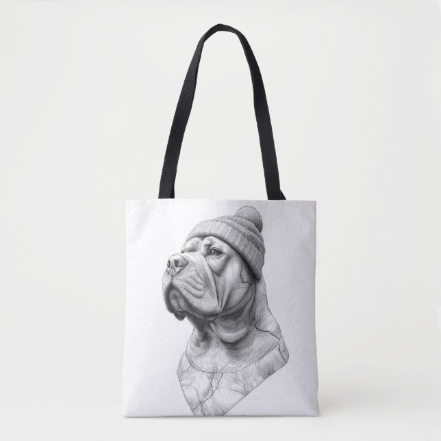 The Beanie: Marble Mastiff Pet Tote Bag (Frente)