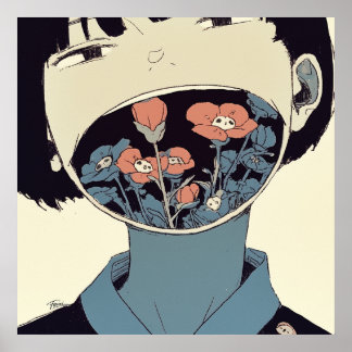 The Bloom of Silence - Surreal Graphic Art Poster