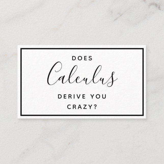 The College Math Tutor - Cartão de visita Engraçad (Frente)