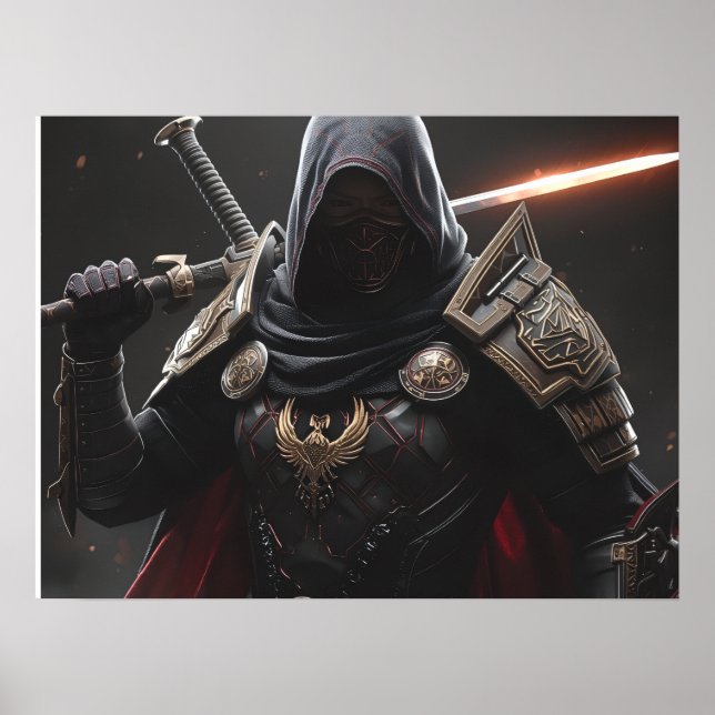 The Crimson Oathbreaker| Fantasy Warrior Poster (Frente)