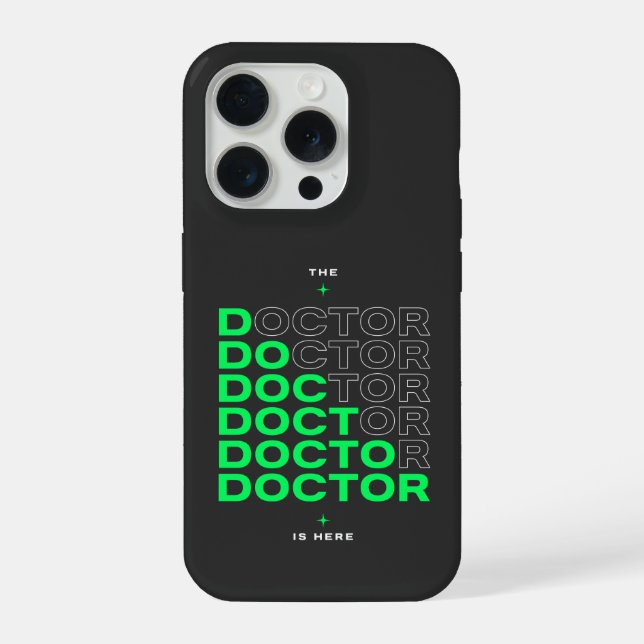 The Doctor Is Here Neon Text Design (Verso)