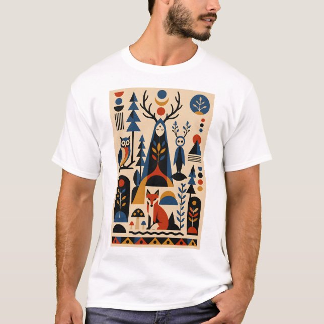 The Forest Remembers – Geometric Art T-Shirt (Frente)
