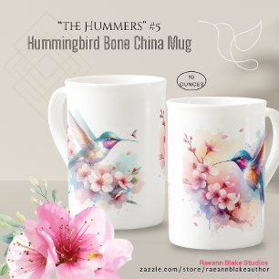 "The Hummers" #5 Caneca de Porcelana Fina Beija-fl
