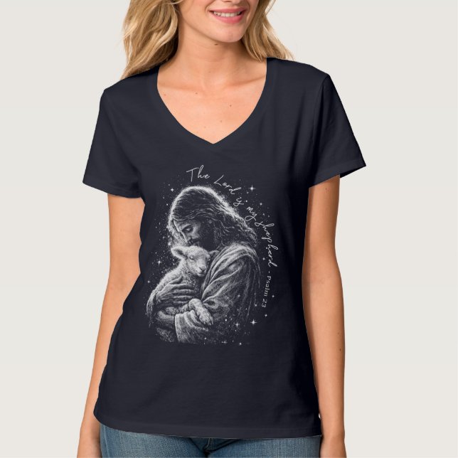 The Lord is my Shepard. Psalm 23. T-Shirt (Frente)