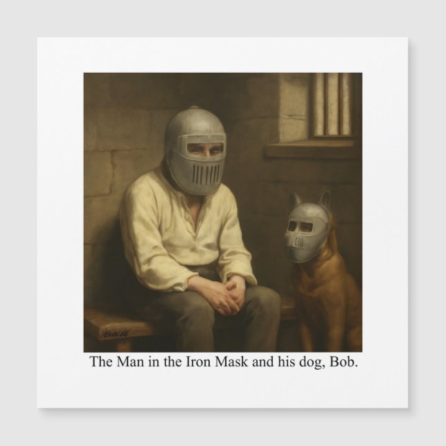 The Man in the Iron Mask and his dog, Bob. (Frente)
