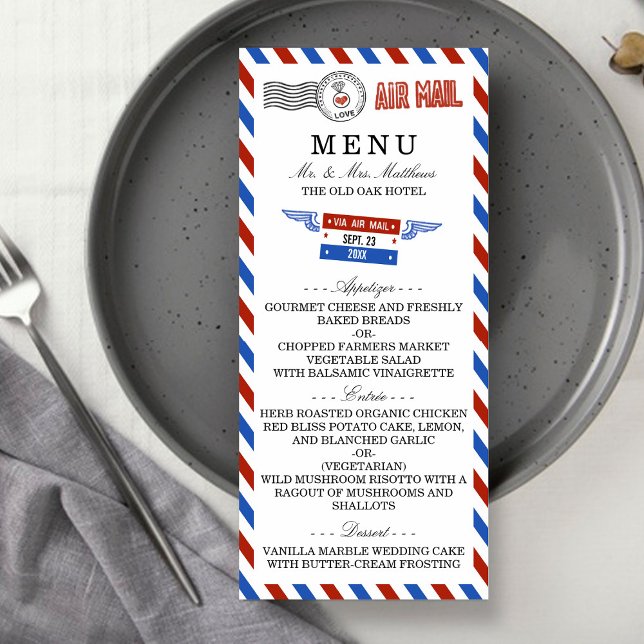 The Modern Airmail Wedding Collection - Menu (Criador carregado)