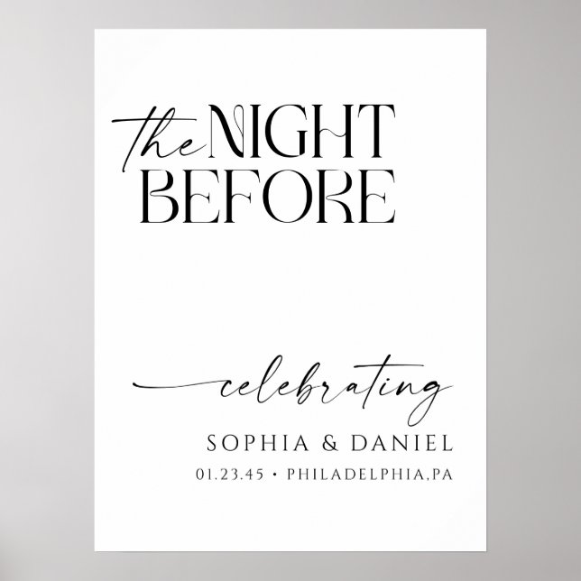 The Night Before Wedding Rehearsal Dinner Poster (Frente)