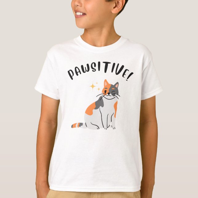The PAWSITIVE Cat - Kid's T-Shirt (Frente)