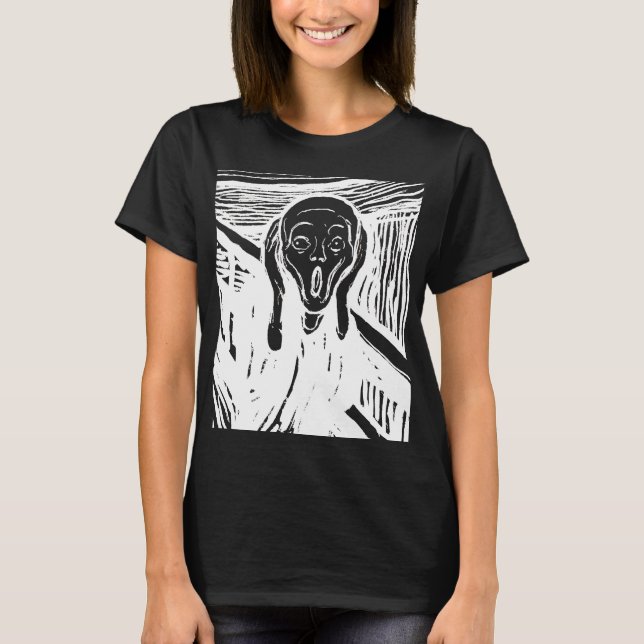 The Scream – Edvard Munch Art (Inverted) T-Shirt (Frente)