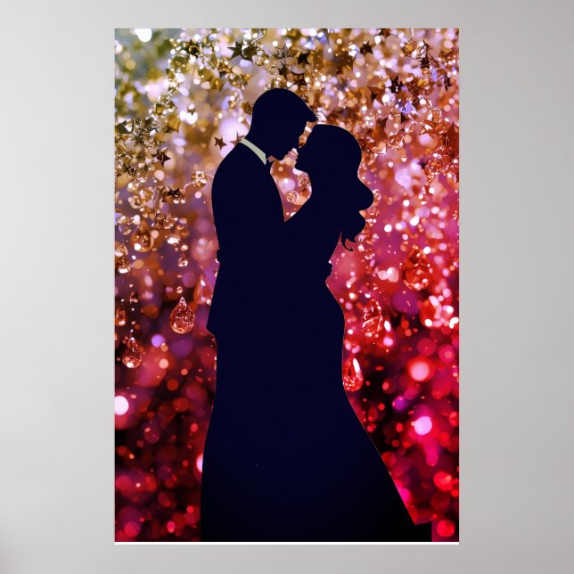 The Silhouette of Young Love on a Wall Poster (Frente)