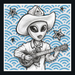 'The Space Cowboy' art impressão -(pop surreal sci<br><div class="desc">Impressão de poster de de cor de grande cheio de meu trabalho de arte de mídia mista 'The Space Cowboy'. Excelente qualidade de impressão e pronta para enquadramento. Adicione um salto de surrealismo de desenho animado a suas paredes hoje!</div>