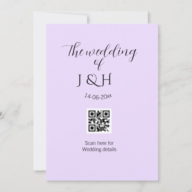 The wedding of add couple name QR code scan detail (Frente)
