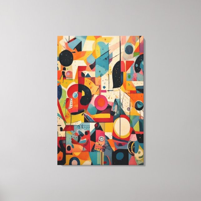 The Whimsical Mid-Century Abstract Shapes Canvas (Frente)