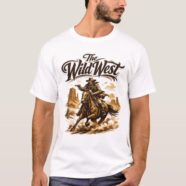 The Wild West – Cowboy in Action T-Shirt (Frente)