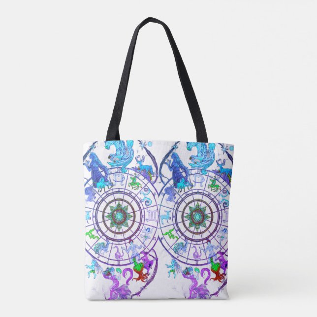 The Zodiac Astrological Signs  on a Tote Bag (Verso)