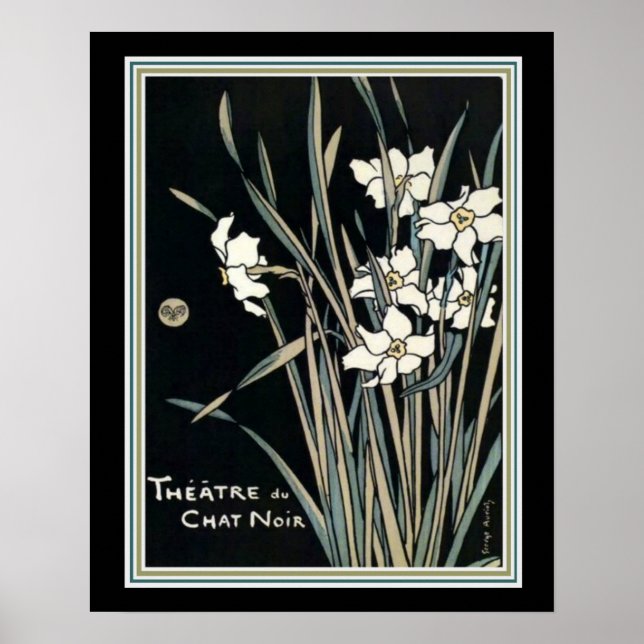"Theater de Chat Noir" Art Nouveau Impressão (Frente)