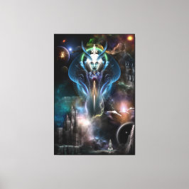 Thera Queen Of The Galaxy BLK Border Canvas Print