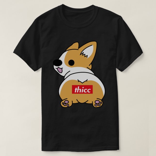 Thicc Corgi Bumbum Essencial T-Shirt (Frente do Design)