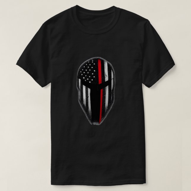 Thin Red Line Spartan Helmet T-Shirt (Frente do Design)