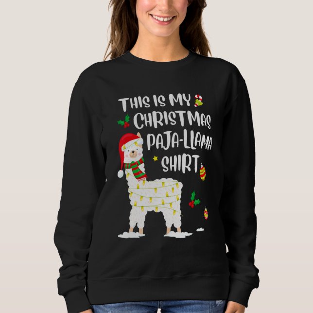 This Is My Christmas Llama Pajama Pyjama Top Chris (Frente)