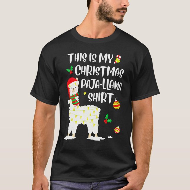 This Is My Christmas Llama Pajama Pyjama Top Chris (Frente)