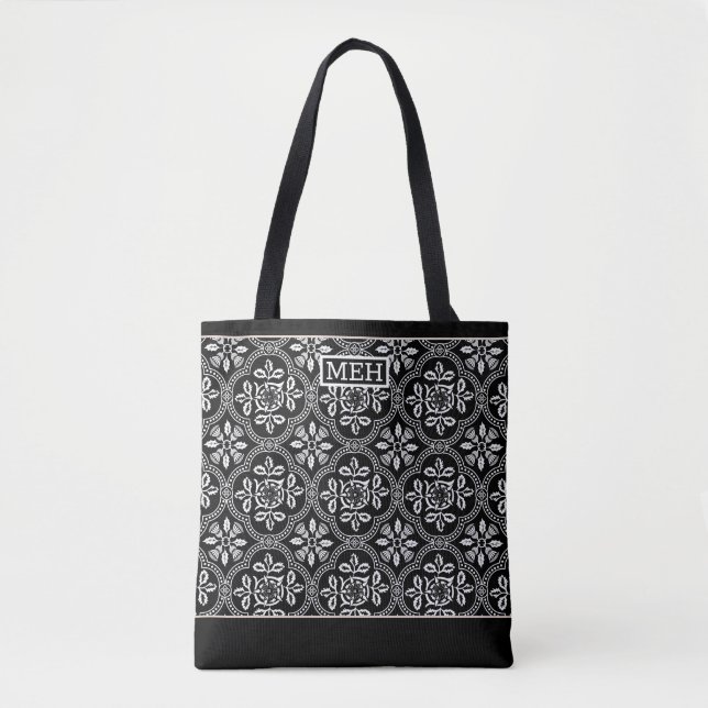 Thistelelelelation TI Monogramas BW Tote Bag (Frente)