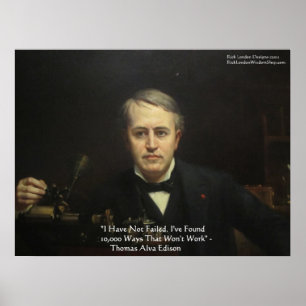 Thomas Edison "10.000 Maneiras" Posters de citaç