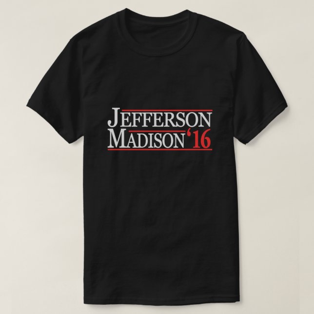 Thomas Jefferson E James Madison T-Shirt (Frente do Design)
