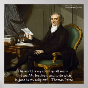 Thomas Paine "Meus Irmãos" Sabedoria Cita Poster