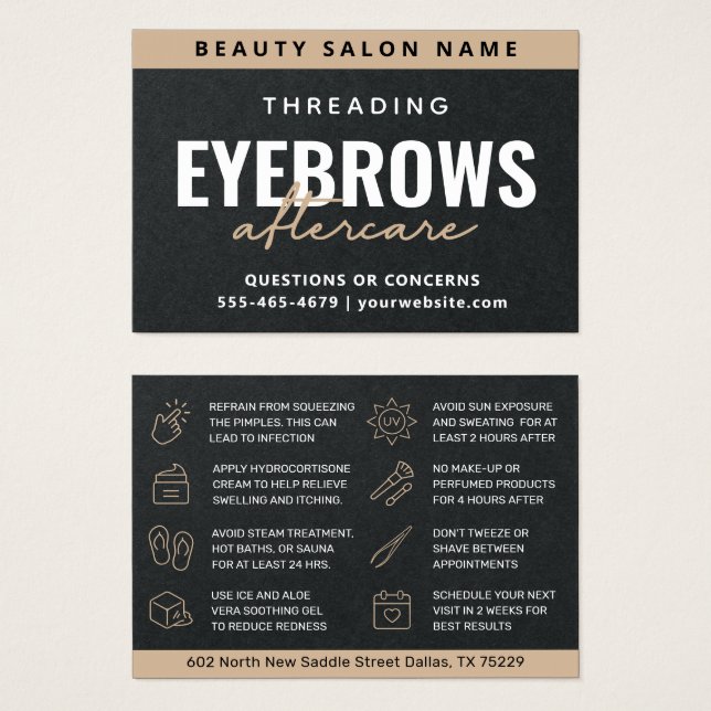 Threading de sobrancelha preta Premium com luxo ne (Frente & Verso)