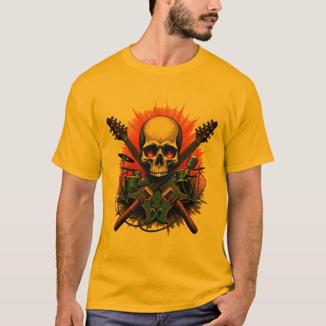 Threads Rock & Roll - Camisetas épicas para o verd (Frente)