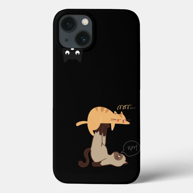 Three Playful Cats iPhone Case – Minimalist  (Verso)