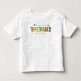 THREENAGER - Camiseta de Aniversário de 3 anos par