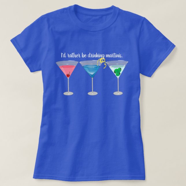 Threetinis Assorted o t-shirt dos Martinis (Frente do Design)