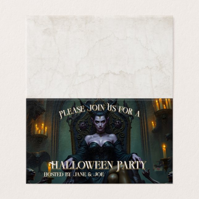 Throned Demon Queen em Candlelight - Convite (Exterior Desdobrado)