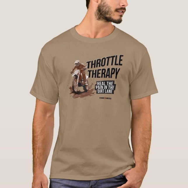 Throttle Therapy Dirt Bike T-Shirt - Brown Savana (Frente)